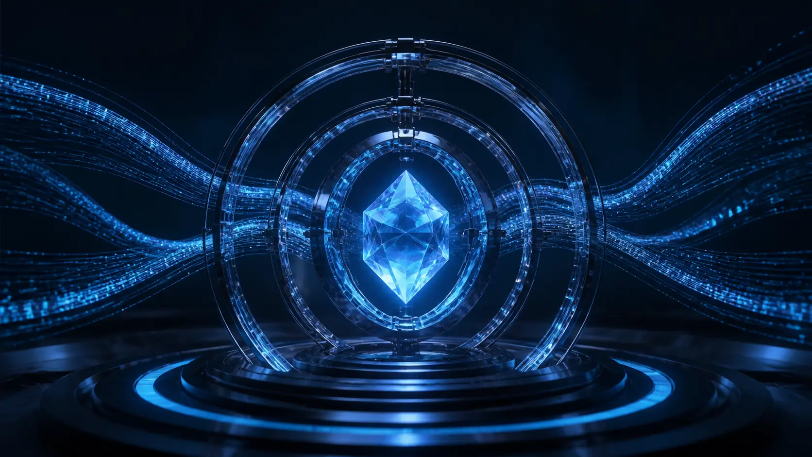 A crystalline security core protected by concentric digital rings